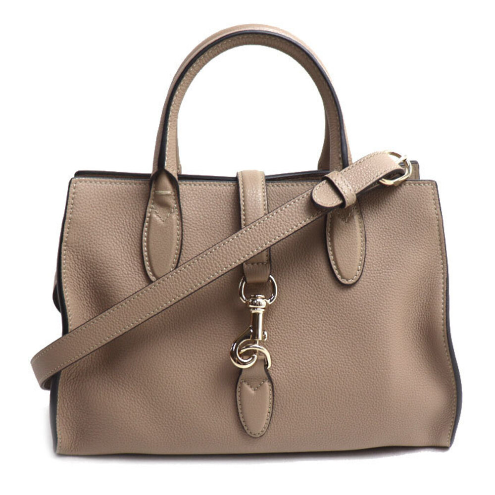 GUCCI Gucci Hook Closure Medium Handbag Taupe (Greige) 806205 Women's